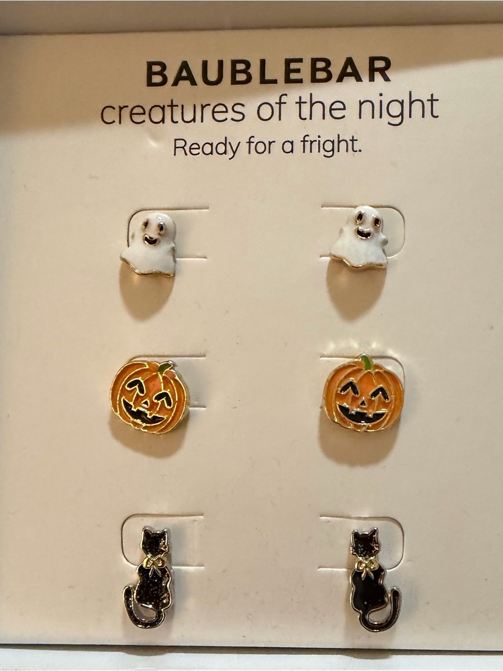 Brand New BaubleBar "Creatures of the Night" Halloween 3 Set Stud Earrings